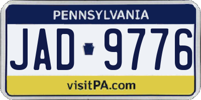 PA license plate JAD9776
