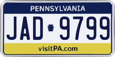 PA license plate JAD9799