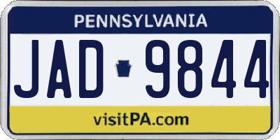 PA license plate JAD9844