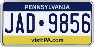 PA license plate JAD9856