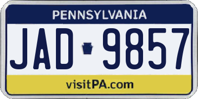 PA license plate JAD9857