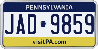 PA license plate JAD9859