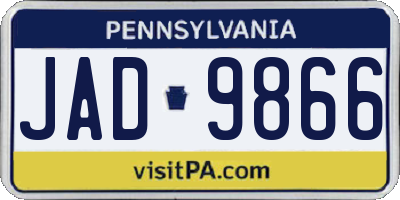 PA license plate JAD9866