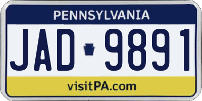 PA license plate JAD9891