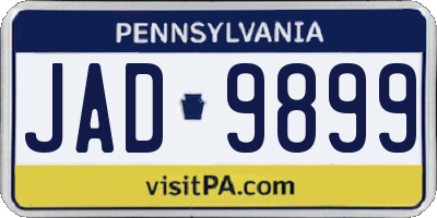 PA license plate JAD9899