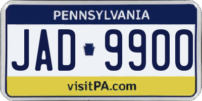 PA license plate JAD9900