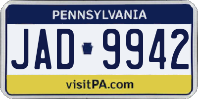 PA license plate JAD9942