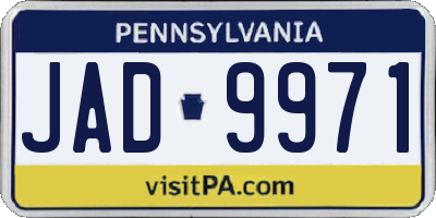PA license plate JAD9971