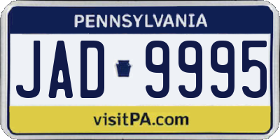 PA license plate JAD9995