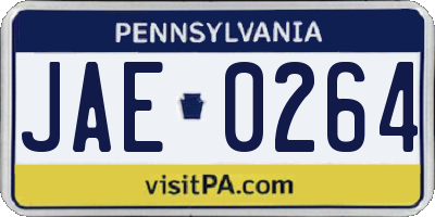 PA license plate JAE0264