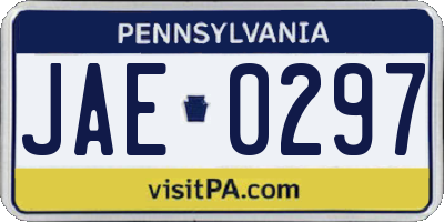 PA license plate JAE0297