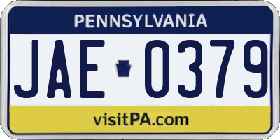 PA license plate JAE0379