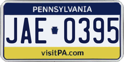 PA license plate JAE0395