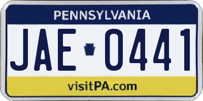 PA license plate JAE0441