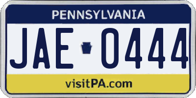 PA license plate JAE0444