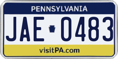 PA license plate JAE0483