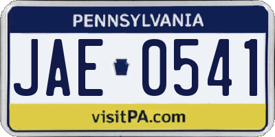 PA license plate JAE0541