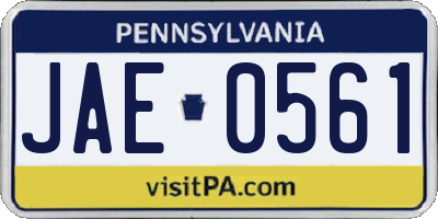 PA license plate JAE0561