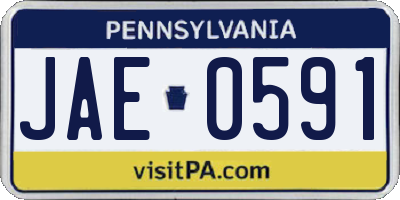 PA license plate JAE0591