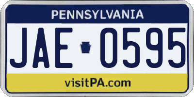 PA license plate JAE0595