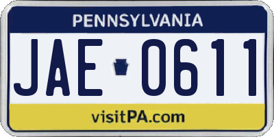 PA license plate JAE0611