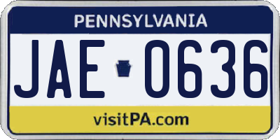 PA license plate JAE0636