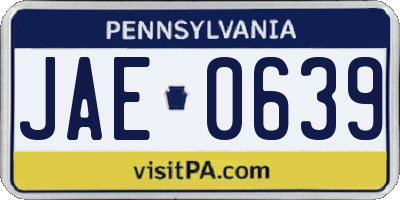 PA license plate JAE0639