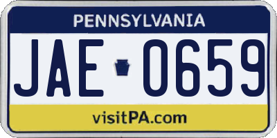 PA license plate JAE0659
