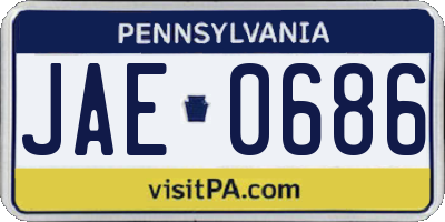 PA license plate JAE0686