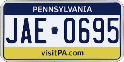 PA license plate JAE0695