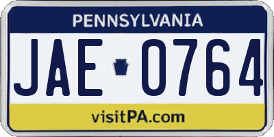 PA license plate JAE0764