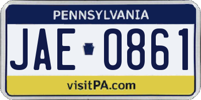 PA license plate JAE0861