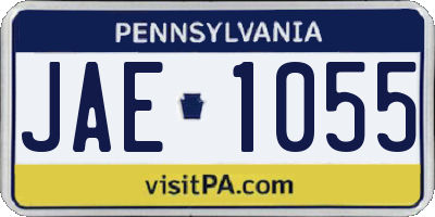 PA license plate JAE1055