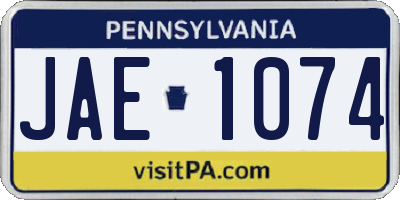 PA license plate JAE1074