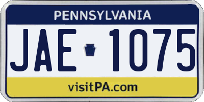 PA license plate JAE1075