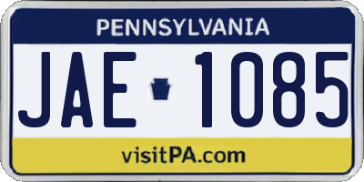 PA license plate JAE1085