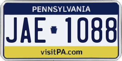PA license plate JAE1088