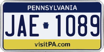 PA license plate JAE1089