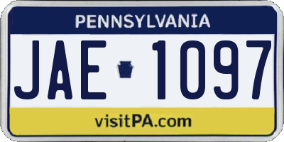 PA license plate JAE1097