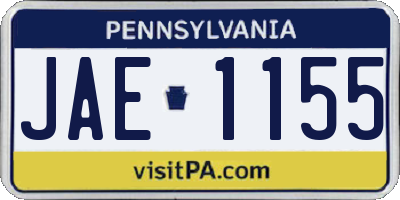 PA license plate JAE1155
