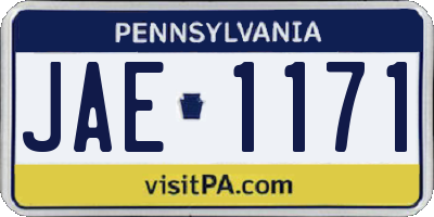 PA license plate JAE1171