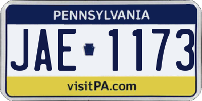 PA license plate JAE1173