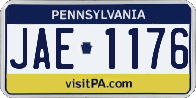 PA license plate JAE1176