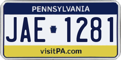 PA license plate JAE1281