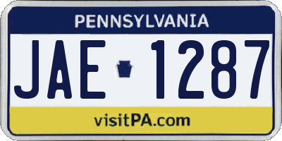 PA license plate JAE1287