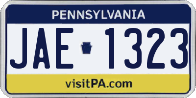 PA license plate JAE1323