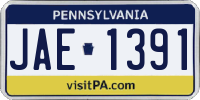 PA license plate JAE1391