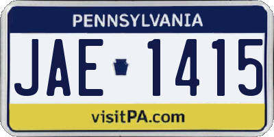 PA license plate JAE1415