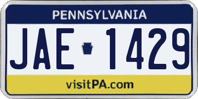 PA license plate JAE1429