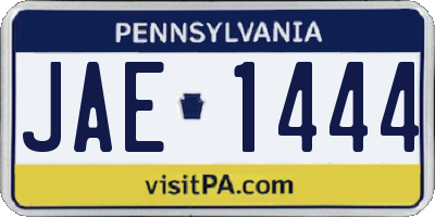 PA license plate JAE1444